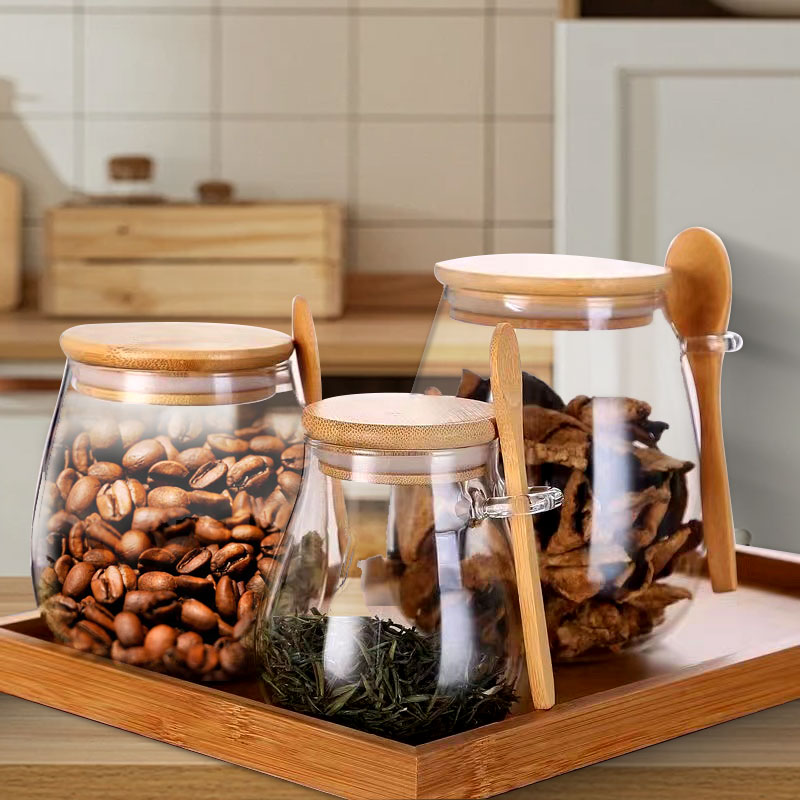 Coffee Tea Jar Set - 34-Unzen-Verglas aus versiegeltem Glas mit Löffel