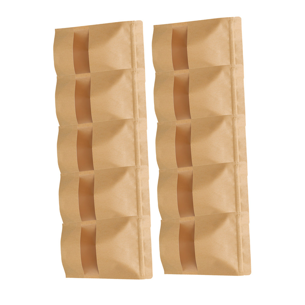 Coffee Tea & Hot Chocolate - 50 Stück umweltfreundliche Kraftpapier-Standbeutel mit Reißverschluss