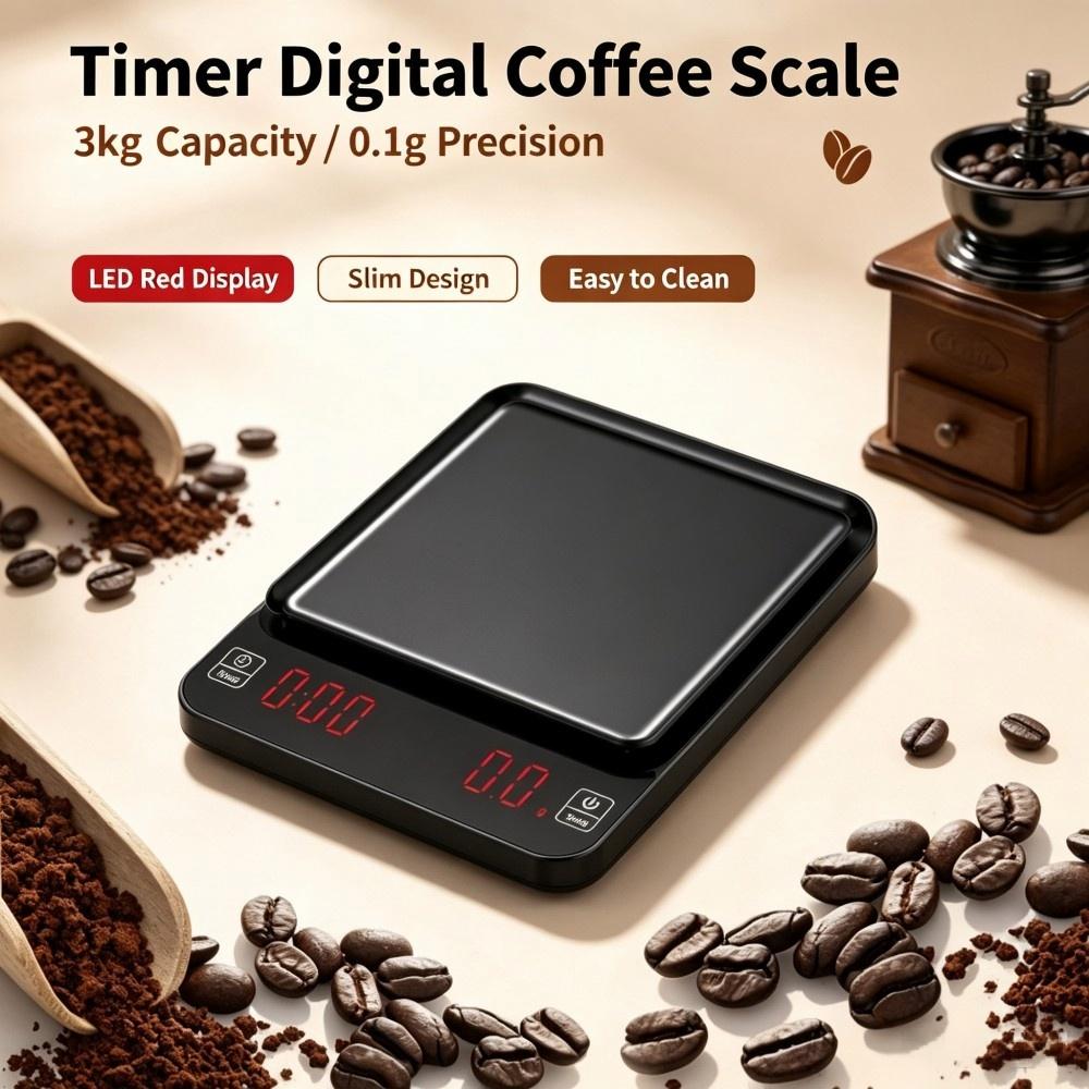 Coffee&Tea House Opinie - 3kg/0,1g Hochpräzise Digitale Kaffeewaage, LED Tragbare