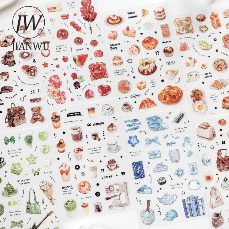 Coffee Tea Journal - JIANWU Vintage Kaffee-Brot Nachmittagstee Landschaftsmaterial Collage