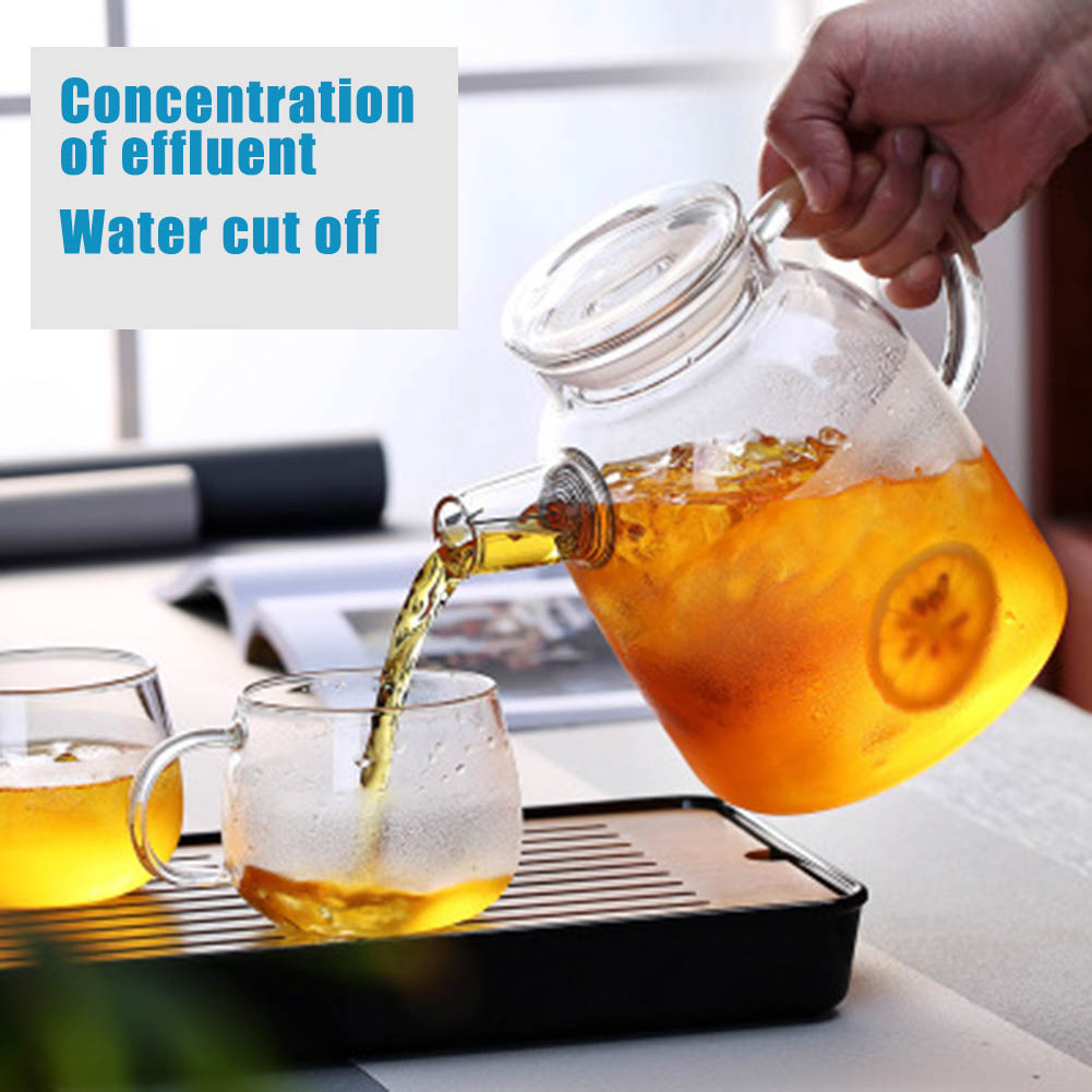 Coffee Tea Jar Set - 1000/1600 ml Transparente Teekanne aus Borosilikatglas,