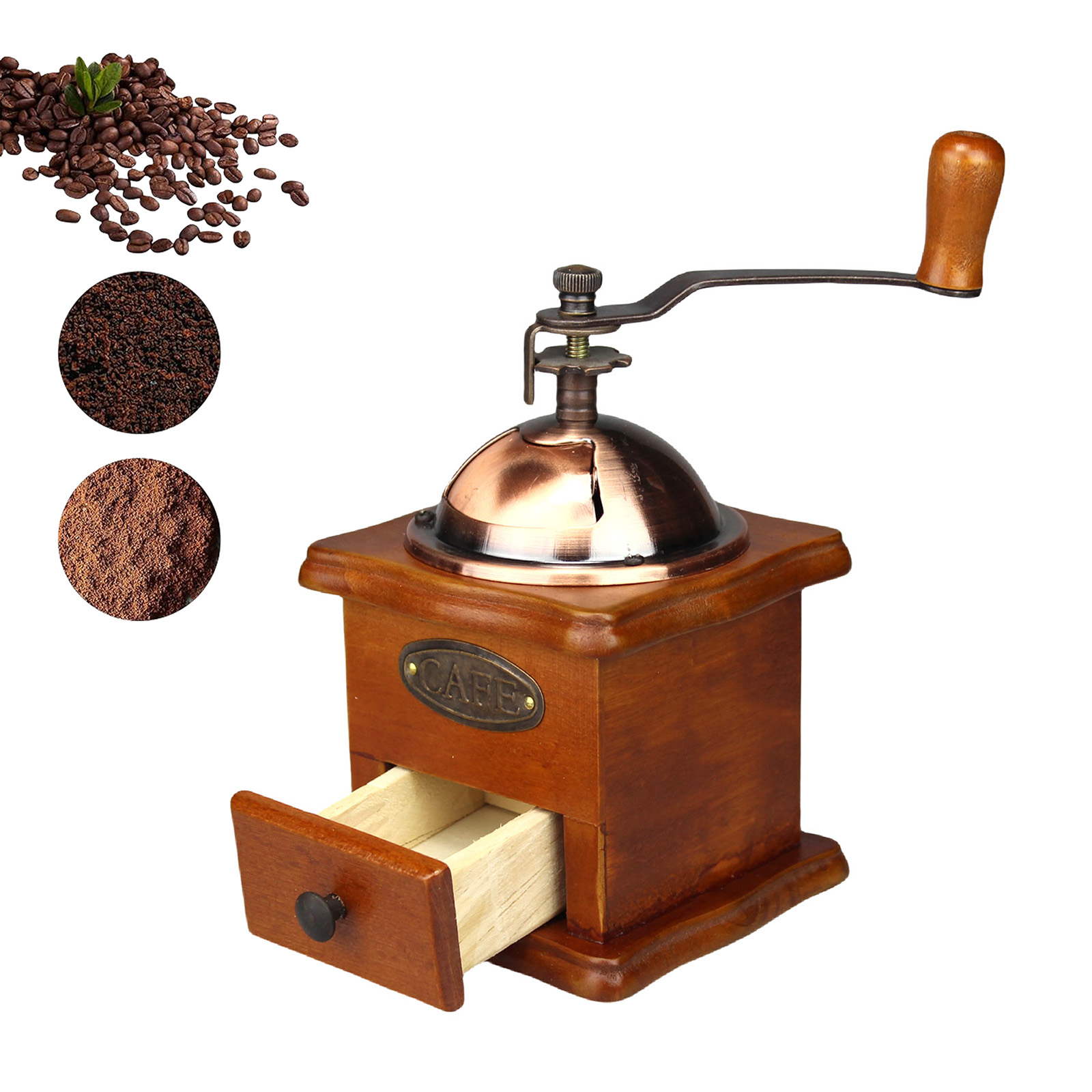 Burr Hand Grinder - Antike manuelle Kaffeemühle Handkurbel Bohnenmühle klassische
