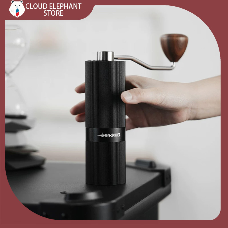 Burr Hand Grinder - MHW-3BOMBER Manuelle Espressomühle mit Einstellbaren Mahlgraden,