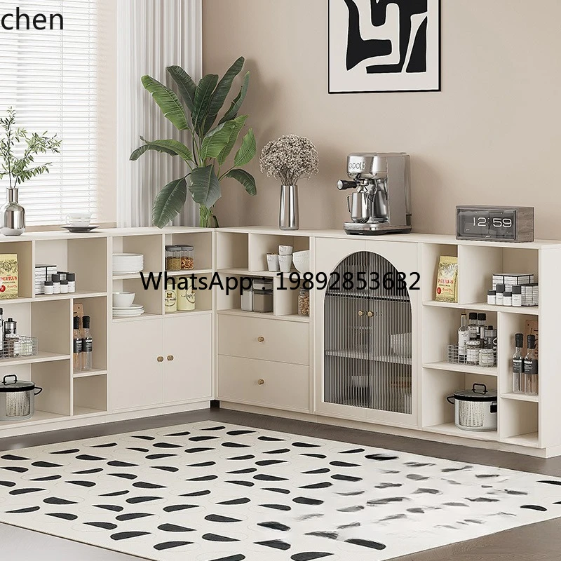 Coffee&Tea House Opinie - i7 Cremefarbener Windschrank Kombinations-Mahlzeiten-Sideboard Küchenschrank Tee-Kaffee-Beistellschrank