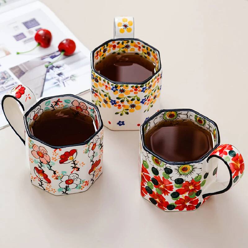 400ML Retro-Blumenbecher Keram – Coffee Tea Drink Bewertung und Preis