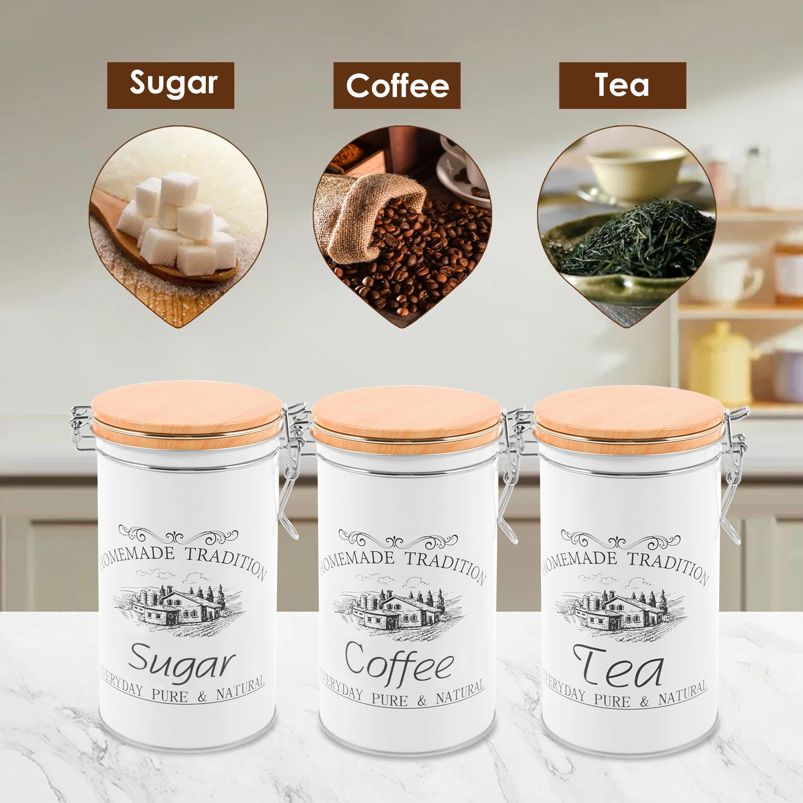 3 Teile/satz Tee Kaffee Zucker – Coffee Tea Jar Set Bewertung und Preis