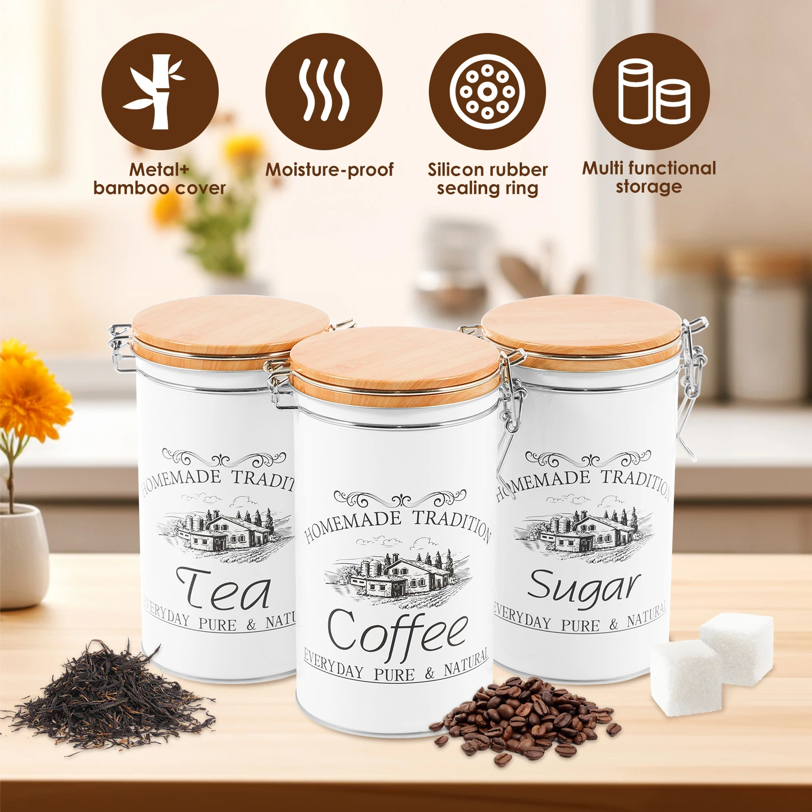3 Teile/satz Tee Kaffee Zucker – Coffee Tea Jar Set Bewertung und Preis